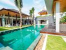 Luxury home with swimming pool and modern outdoor amenities