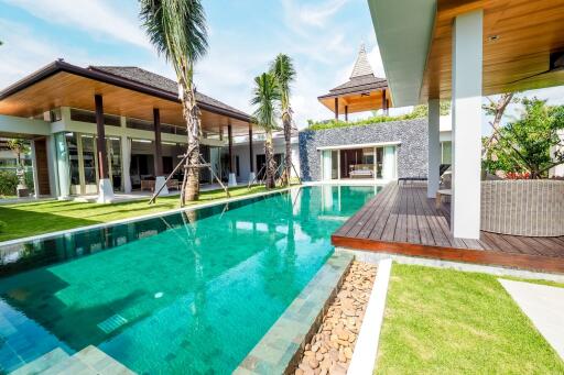 Luxury home with swimming pool and modern outdoor amenities