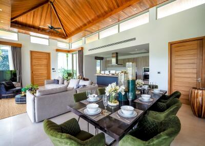 Spacious living and dining area with modern decor