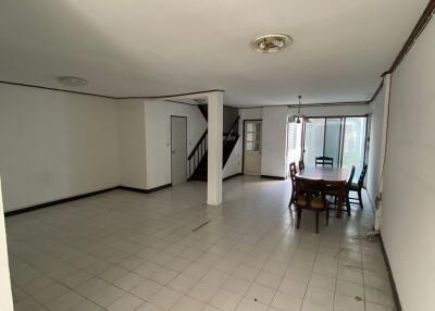 Spacious living room with dining area