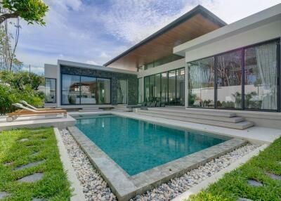 Modern house with outdoor pool area