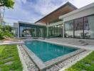 Modern house with outdoor pool area