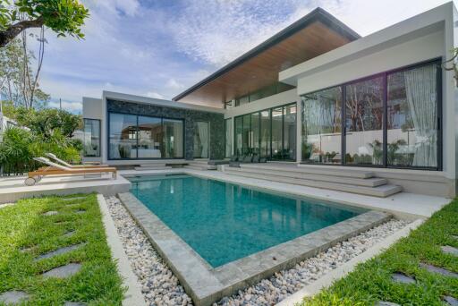 Modern house with outdoor pool area