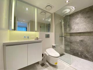 Modern bathroom with glass shower