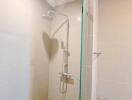 Modern shower with glass partition