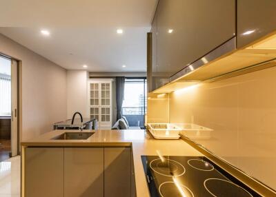 Modern kitchen with integrated living area