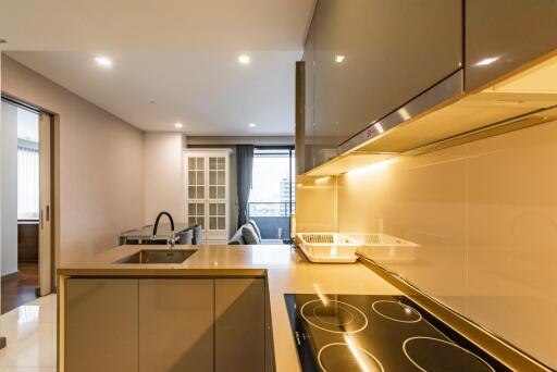 Modern kitchen with integrated living area