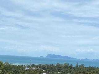 Scenic ocean view with distant islands and lush greenery