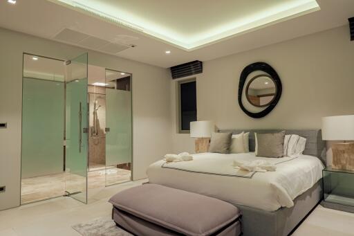 Modern bedroom with en-suite bathroom