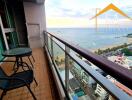 Balcony with seating and ocean view