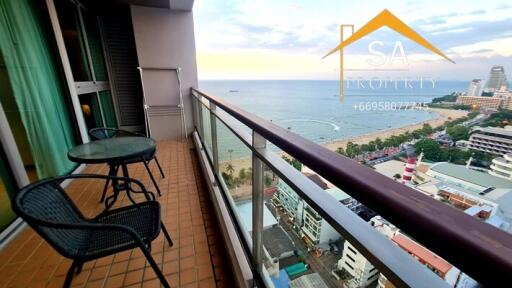 Balcony with seating and ocean view