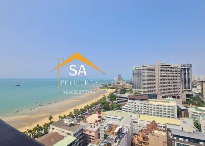 View of beachfront buildings and coastline