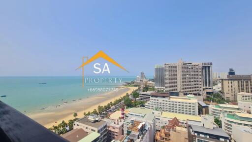 View of beachfront buildings and coastline