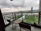 Spacious balcony with city and river view