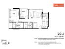 Floor plan layout of the apartment with dimensions and room labels