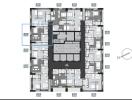 Floor plan of a building showing various apartments