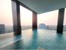 Infinity pool with city view