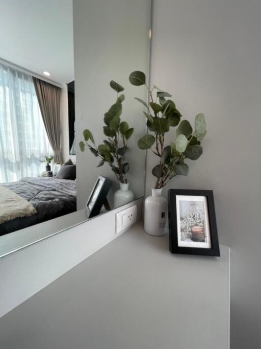 Modern bedroom with decorative elements