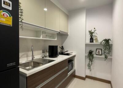 Compact modern kitchen with appliances