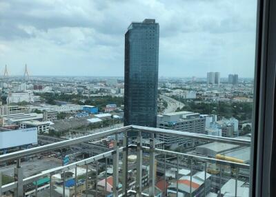 View from balcony with cityscape