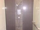 Shower area with modern fixtures