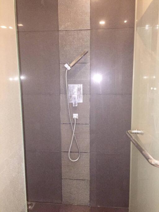 Shower area with modern fixtures