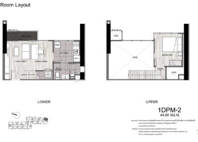 Floor plan layout of a two-story apartment