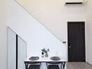 Modern dining area with a minimalist design