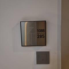 Room number sign and light switch