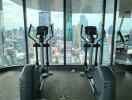 Panoramic view gym with exercise bikes