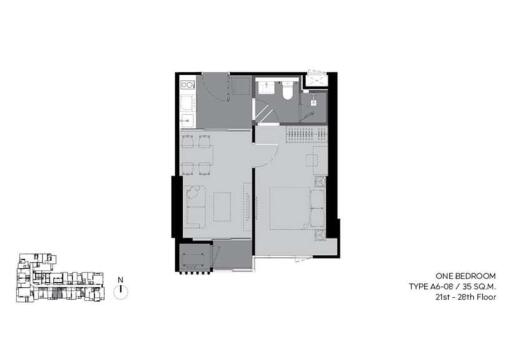 One Bedroom Floor Plan - Type A6-08