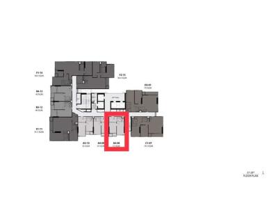 floor plan of the building highlighting apartment A5-08