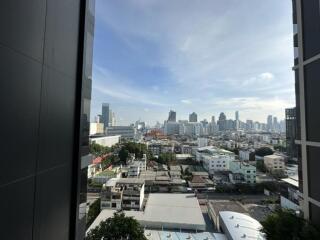 City skyline view from a high-rise building