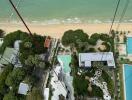 Aerial view of seaside residential area