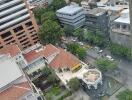 View of city buildings and streets from above