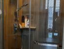 Bathroom with glass shower enclosure