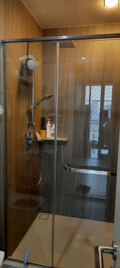 Bathroom with glass shower enclosure