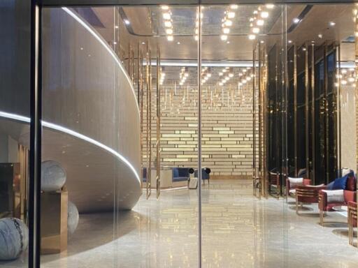 Modern building lobby with stylish design