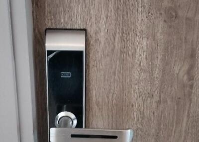 Secured door with electronic lock