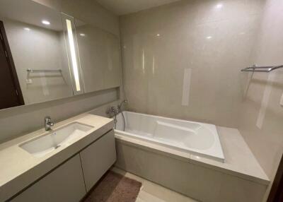 Modern bathroom with bathtub and sink