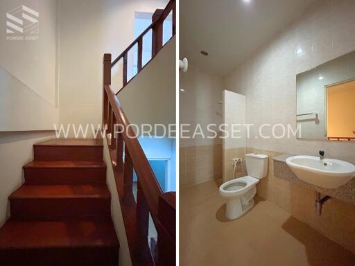 Staircase and bathroom in a house