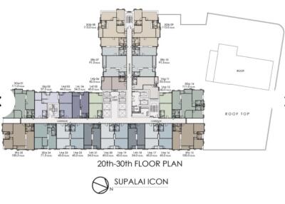 20th-30th floor plan of Supalai Icon building