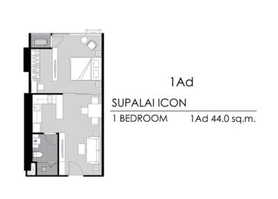 Floor plan showcasing 1 bedroom unit with layout details