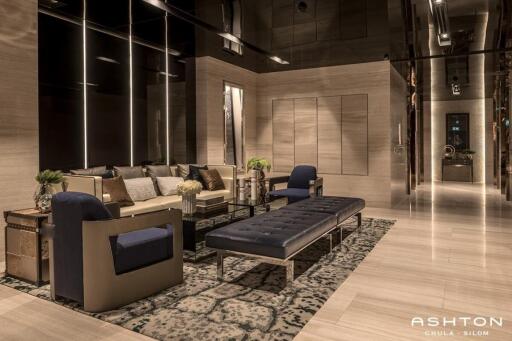 Modern and luxurious living room with sophisticated furniture