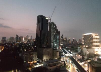 Cityscape view of a skyline during dusk