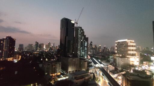 Cityscape view of a skyline during dusk