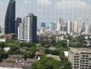 City skyline view from balcony