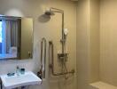 Modern and accessible bathroom with walk-in shower