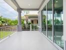 Spacious porch area with garden view