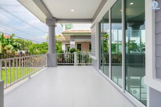 Spacious porch area with garden view